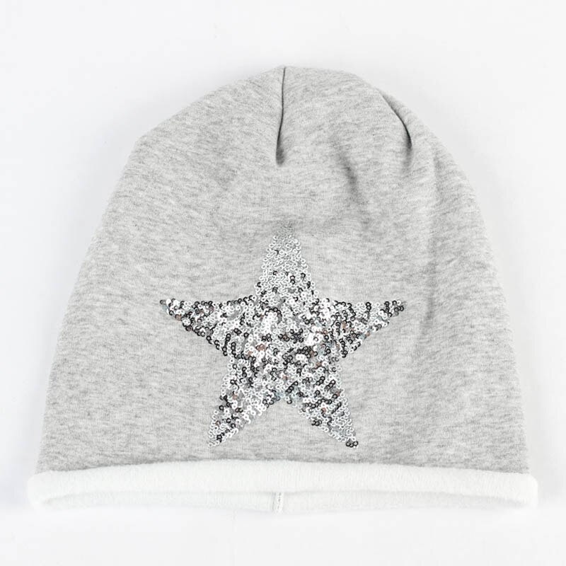 Frauen Neue lässig Mütze Hütte Silber Pailletten Stern Slouchy Mützen Weibliche Winter Warme Polyester Slouchy Klar Kappe: hell grau