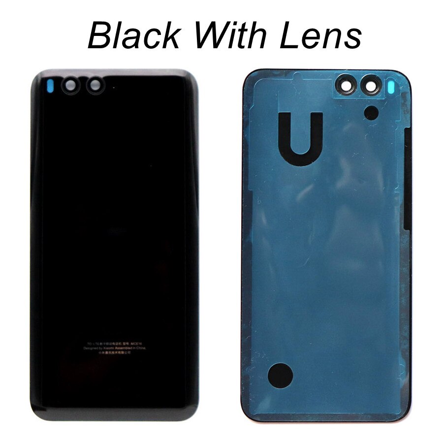 Back Glass Cover For Xiaomi Mi6 Mi 6 Battery Cover Rear Glass Door Housing Case+Camera Lens Replacement Parts Transparent