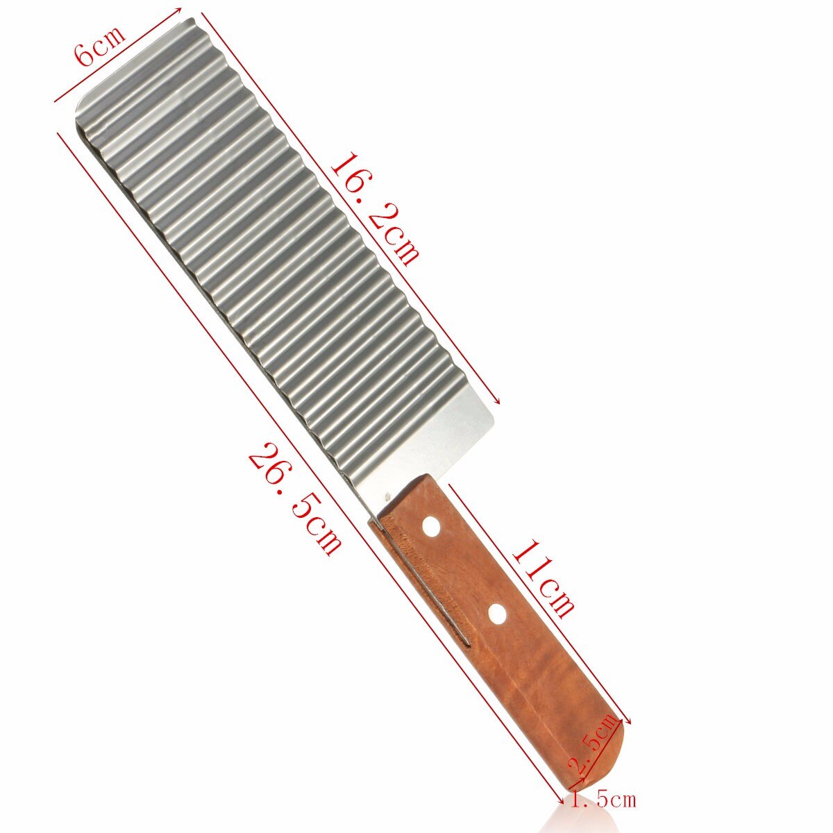 26.5cm rostfria potatischivare deg grönsaksfrukt crinkle vågig skivkniv potatisfräs chopper pommes frites