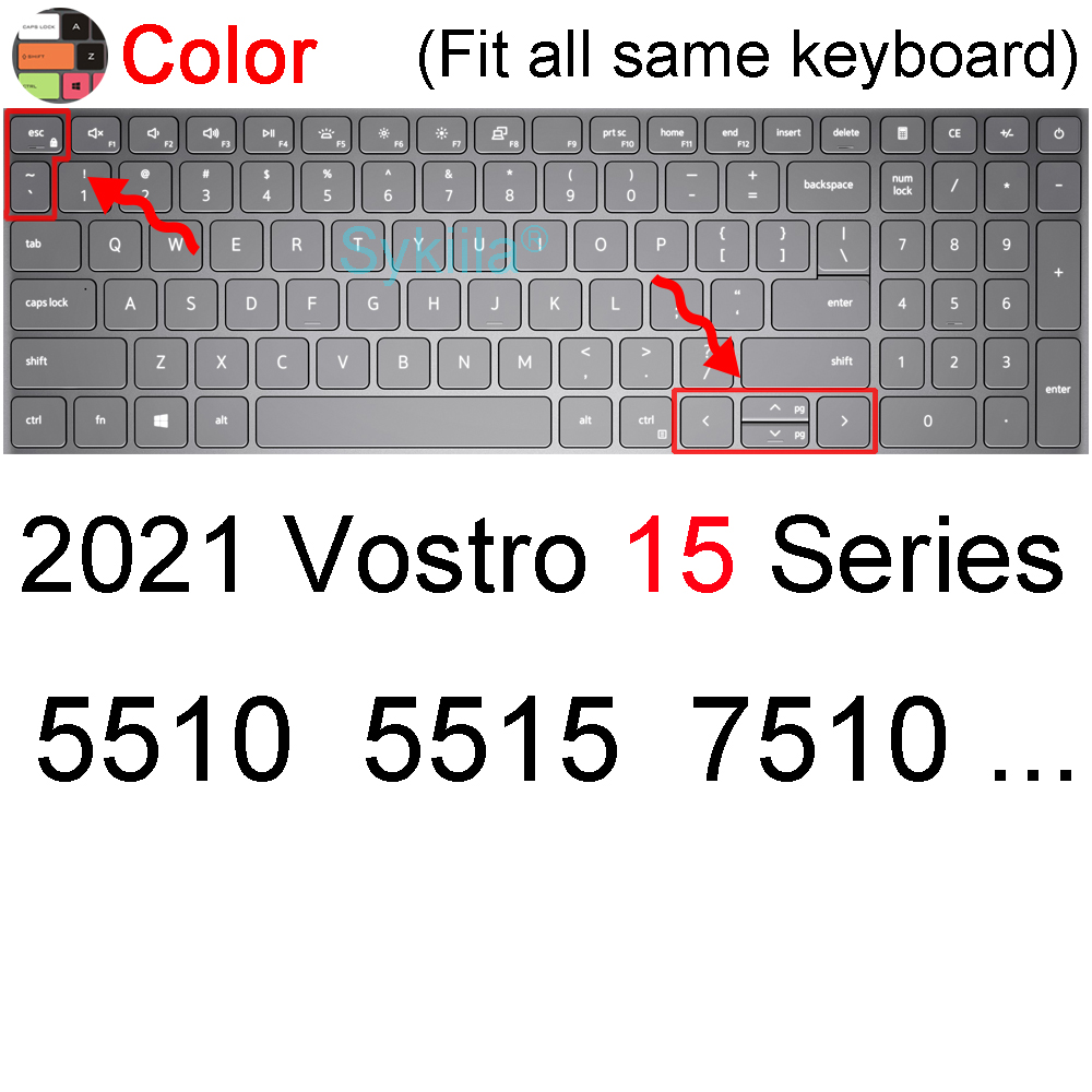 Klawiatura pokrywa dla Dell Vostro 15 5000 7000 3000 serii 5510 5515 7510 ochraniacz skóry film krzemu jasne czarny Obudowa 2021 2020: kolor 2021