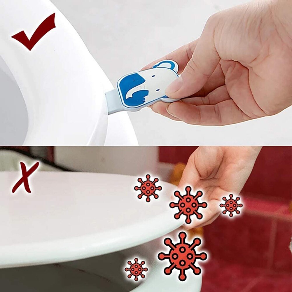 Aa Toiletbril Lifter Leuke Cartoon Animal Print Toilet Seat Cover Lifting Handvat Wc Cover Lifting Apparaat