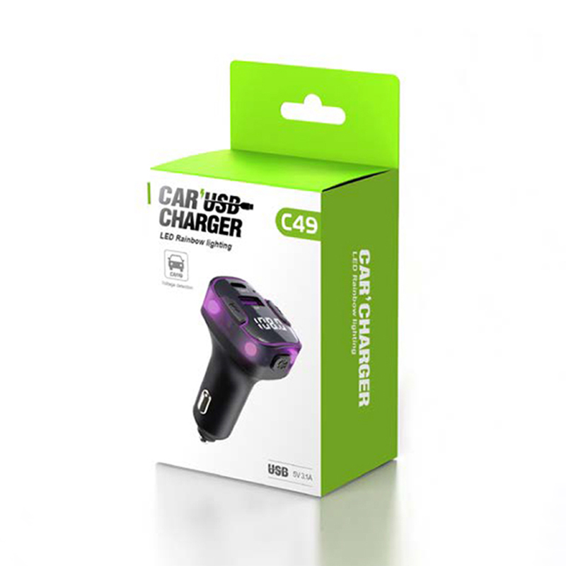 Bluetooth 5.3 Fm-zender Carkit Handenvrij Achterste Rij Dual USB Autolader 3.1A Ondersteuning U disk MP3 Modulator Muziekspeler: Default Title