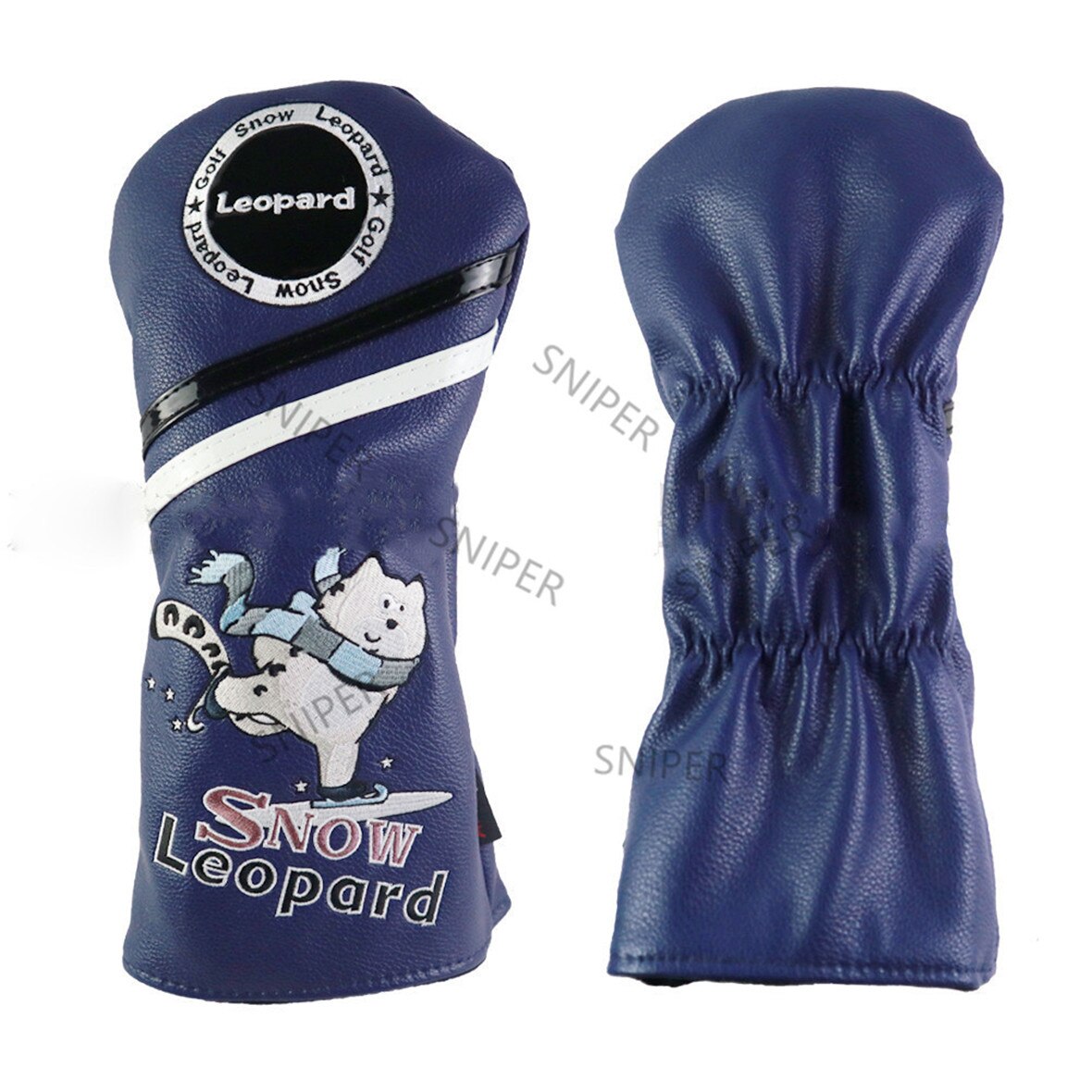 Snow Leopard Golf Driver Headcovers Sporting Goods Golf Driver Fairway Hybrids Woods Covers PU Leather Head Covers Set