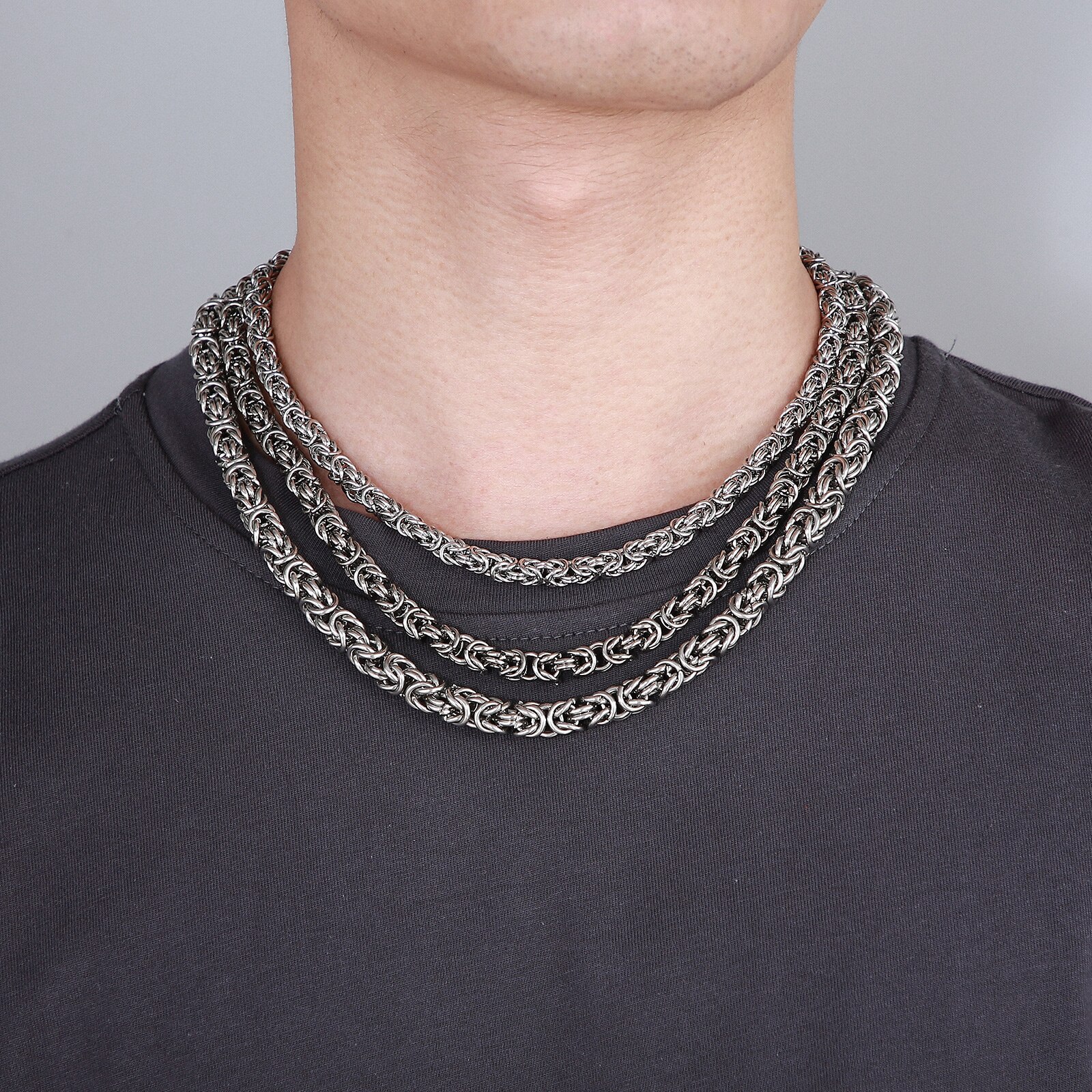 6/7/8mm 316L Stainless Steel Chain Necklace For Men Male Party Jewelry