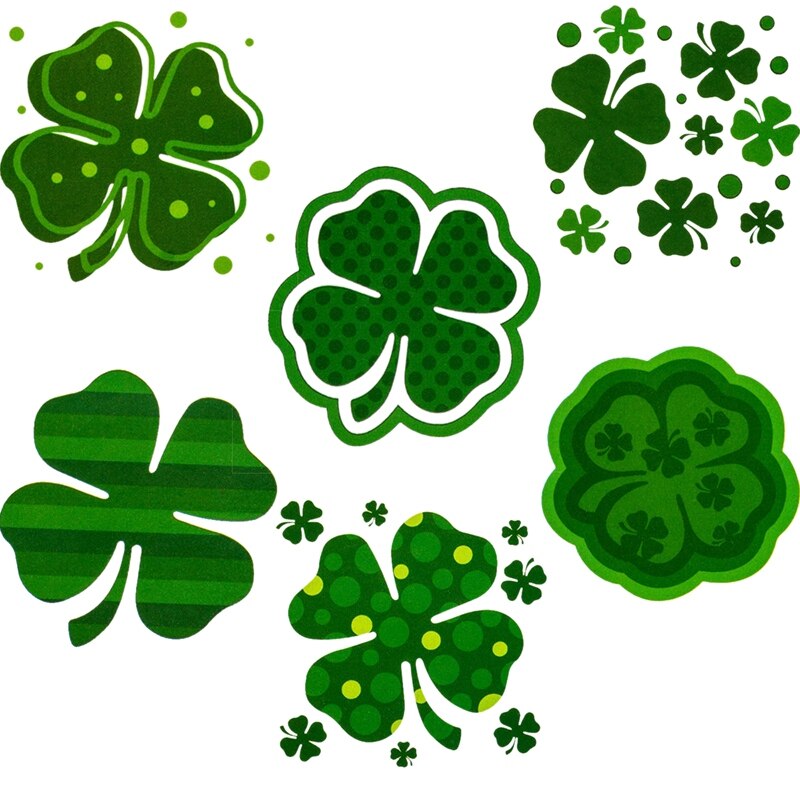 288 Stuks St. Patrick Dag Klavertje Vier Patroon Tattoos Stickers, 6 Ontwerpen-St. Patrick Dag Decoraties: Default Title