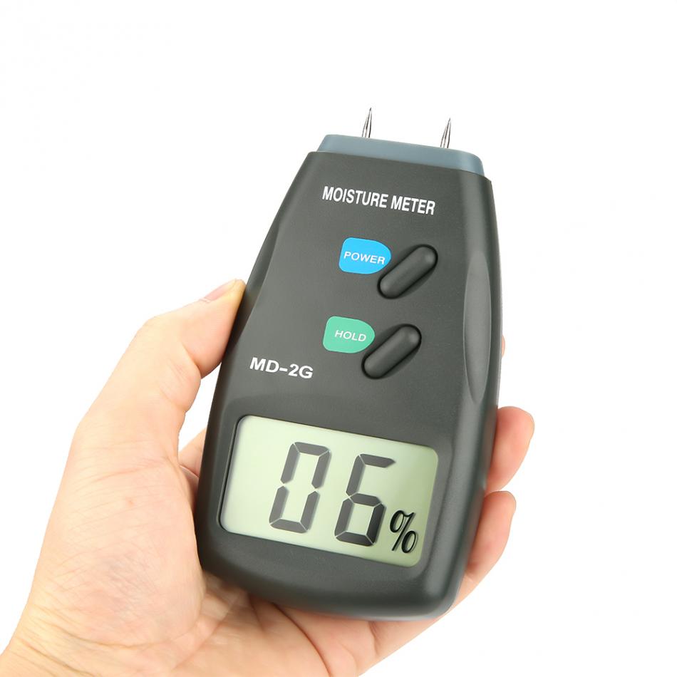 Original LCD Digital 2 Pin Wood Moisture Meter Detector Portable Timber Hygrometer High Precision Humidity Tester