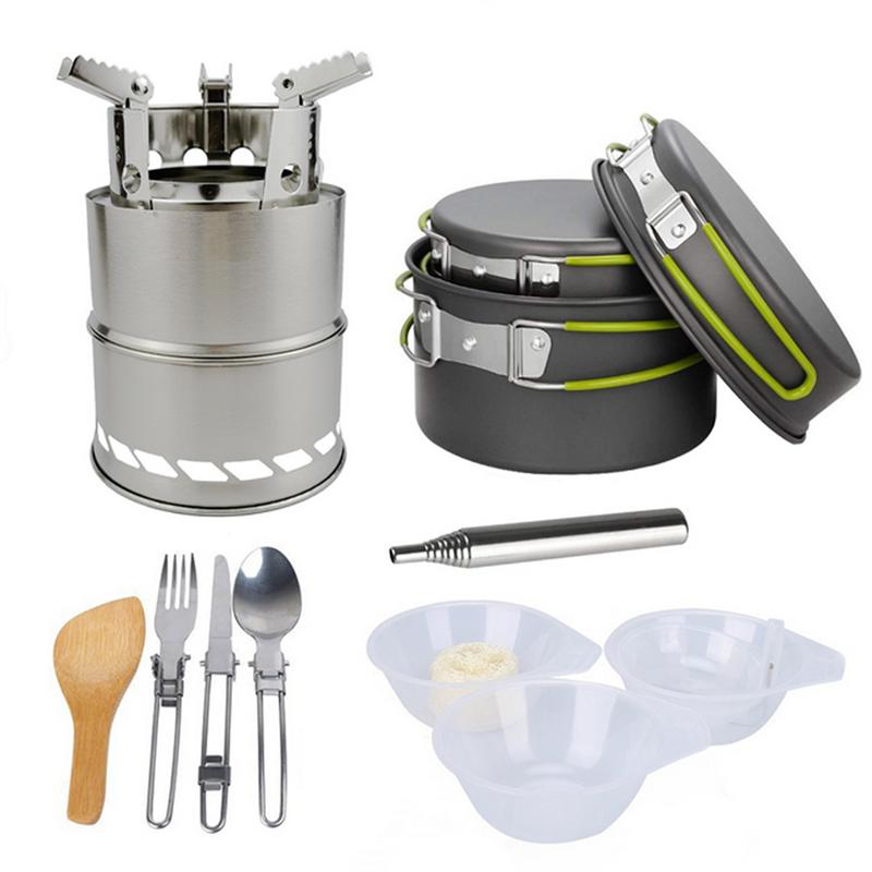 1 ensemble Portable Camping Pot ustensiles de cuisine ustensiles de cuisine durables Camping ustensiles de cuisine hôtel maison