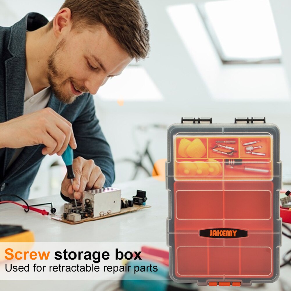 Plastic Tool Parts Box Screw Storage Box Electronic Component Compartment Case Tough Easily Carrying Lightweight Tool