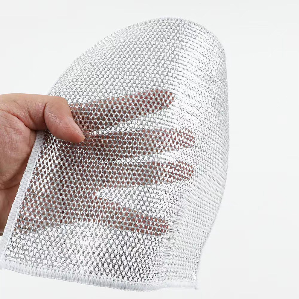 Pano de limpeza mágico de cozinha, fio de aço de metal, toalha de lavar louça, panos de metal antiaderentes, prato de cozinha, toalha de lavagem, ferramentas limpas