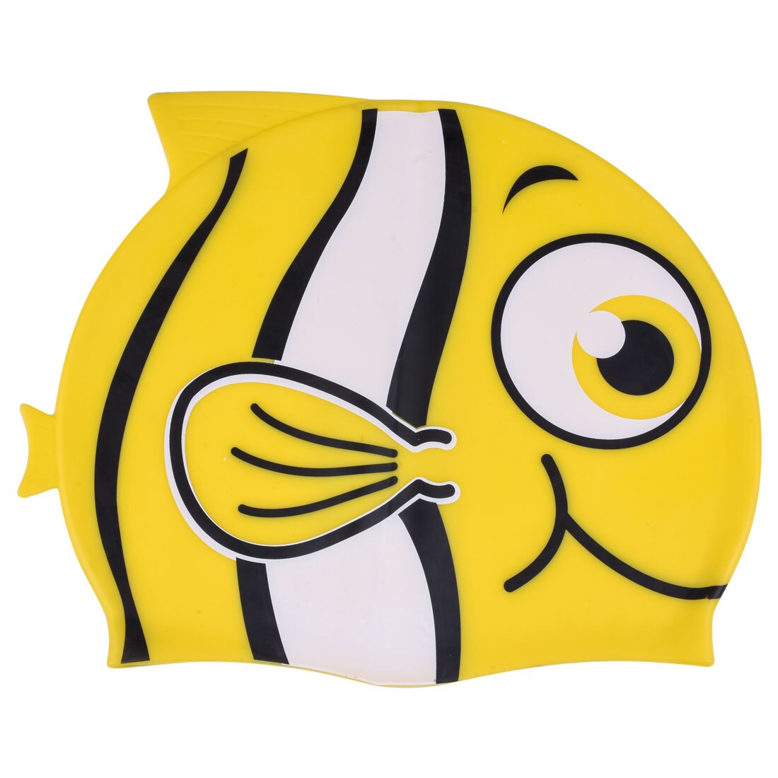 Gorros de natación con dibujos animados para niños, gorro de piscina impermeable, protección para las orejas, sombrero de buceo de silicona para niño y niña: Yellow