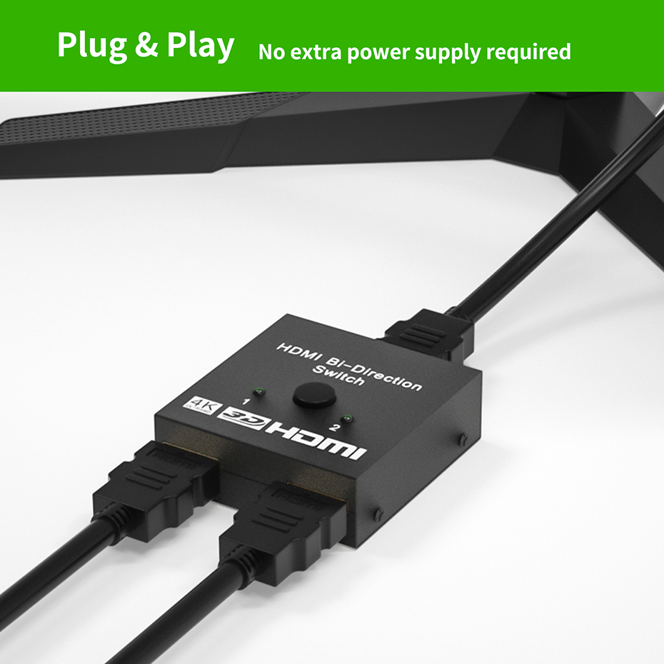 8K HDMI 2.1-compatible Bi-direction Switch Splitter Box 8K@60Hz HDMI Splitter 1 in 2 out/2 in 1 out Display Selector Switcher