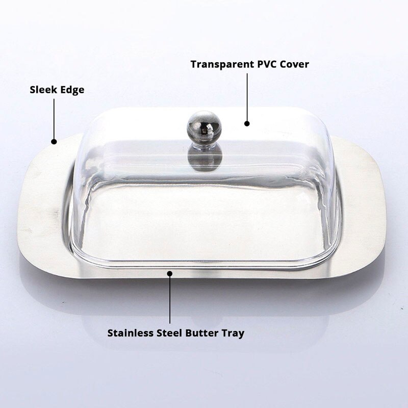 Roestvrij Staal Boter Doos Voor Keuken Koken Gerechten Steak Opslag Schotel Lade Met Cover Handig Bakken Brood Gebak Container