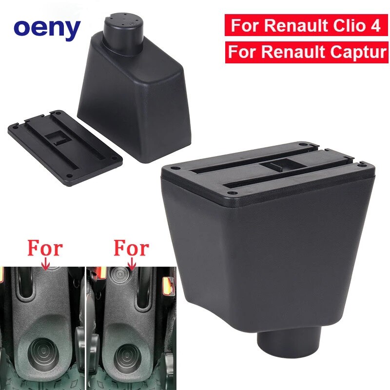 For Renault Clio 4 Captur Armrest For Renault Captur armrest box accessories Storage box cup holder ashtray USB LED