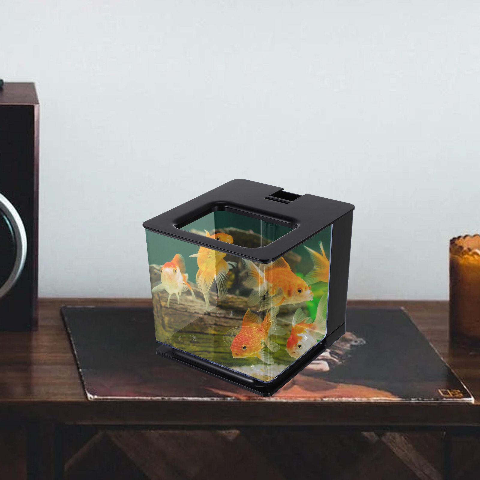 Self-Cleaning Fish Tank Small Acrylic Fish Tank Transparent Fry Hatching Tank