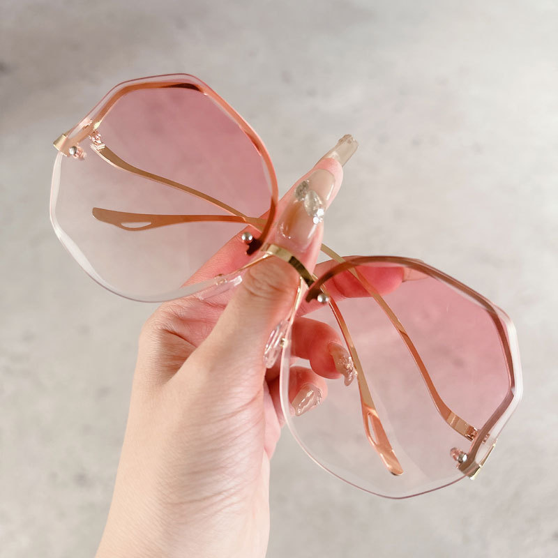 Women's Polarized Light Sunglasses Women Metal Half Frame Polygon Sun Glasses Outdoor Leisure Eyewear UV400 Oculos De Sol: Yellow