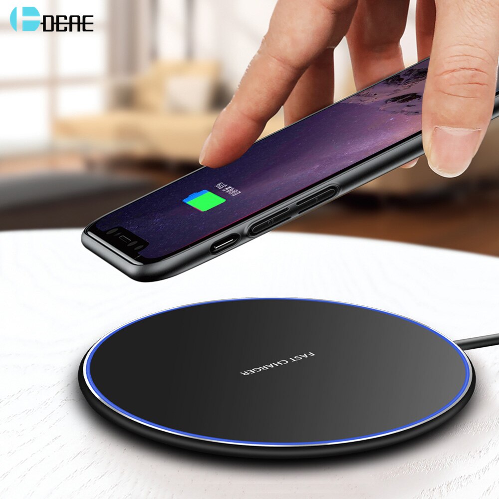 Qi Draadloze Oplader Voor Iphone 11 Pro X Xs Max Xr 8 Plus Airpods Pro 10W Snel Opladen Pad voor Samsung S10 S20 S9 Galaxy Note 10