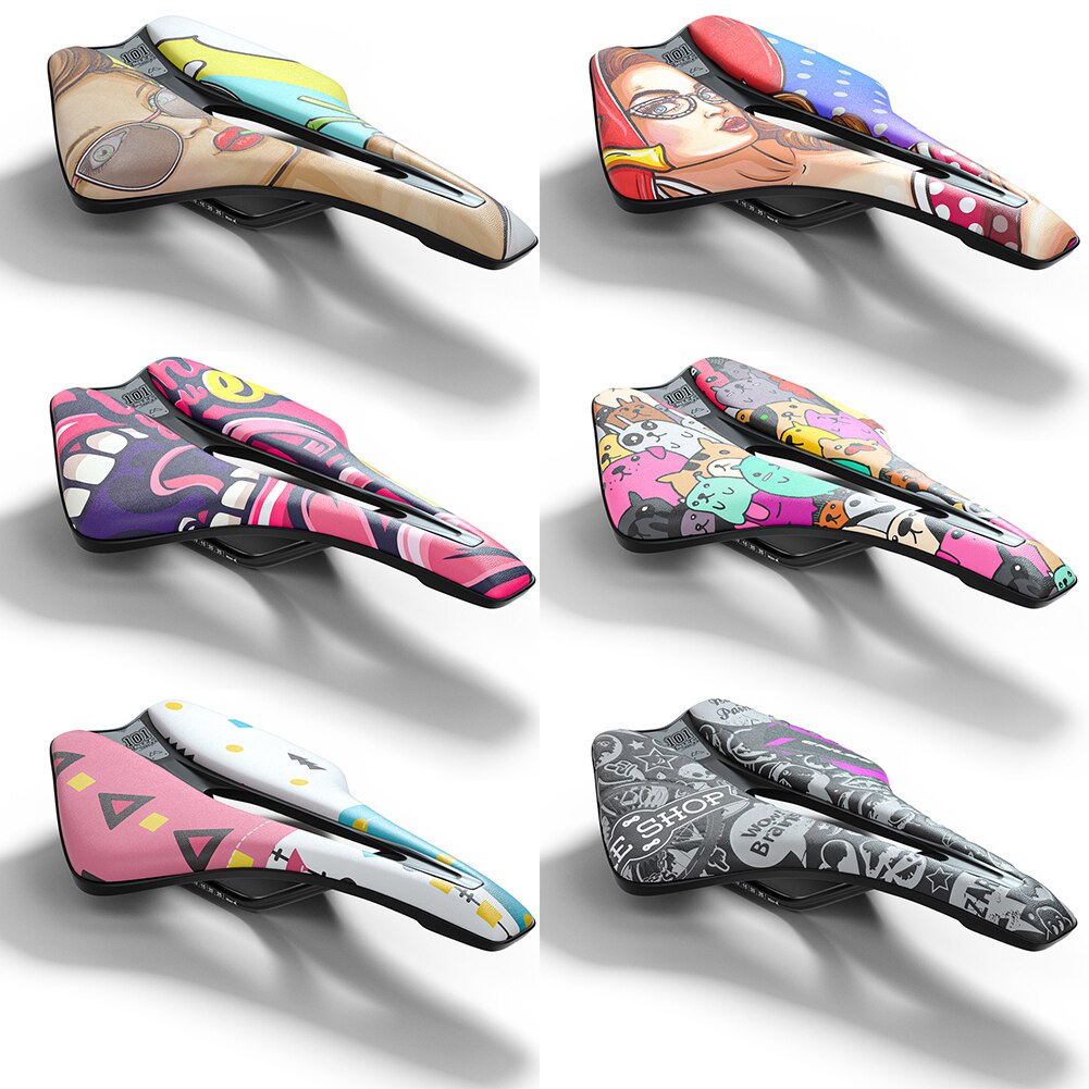 Racefiets Zadel Waterdichte Reflecterende Fiets Zadels Persoonlijkheid Patroon Mtb Hollow Out Ventilatie Zitkussen