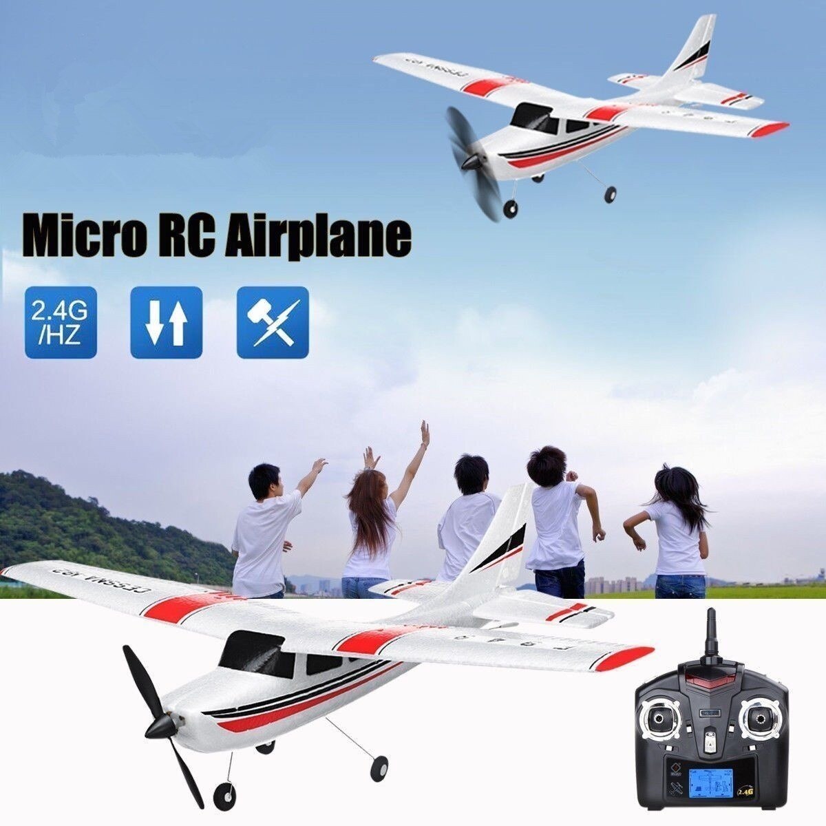 F949 3CH Fixed Wing Plane Radio Control Airplane 2.4G Outdoor Long Distance Rubber Plane Remote Control RC plane Toy