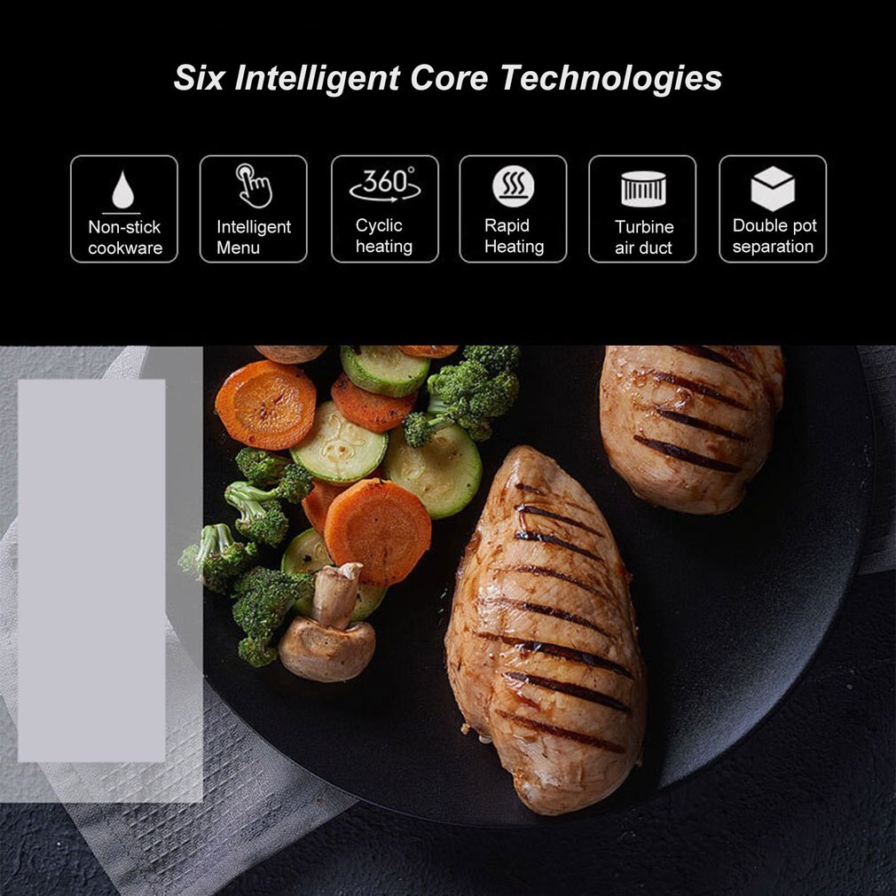 1300 W/2.6L Lucht Friteuse Grote Capaciteit Lucht Friteuse Huishoudelijke rookvrije Elektrische Koekenpan Smart Touch Screen frietjes Machine