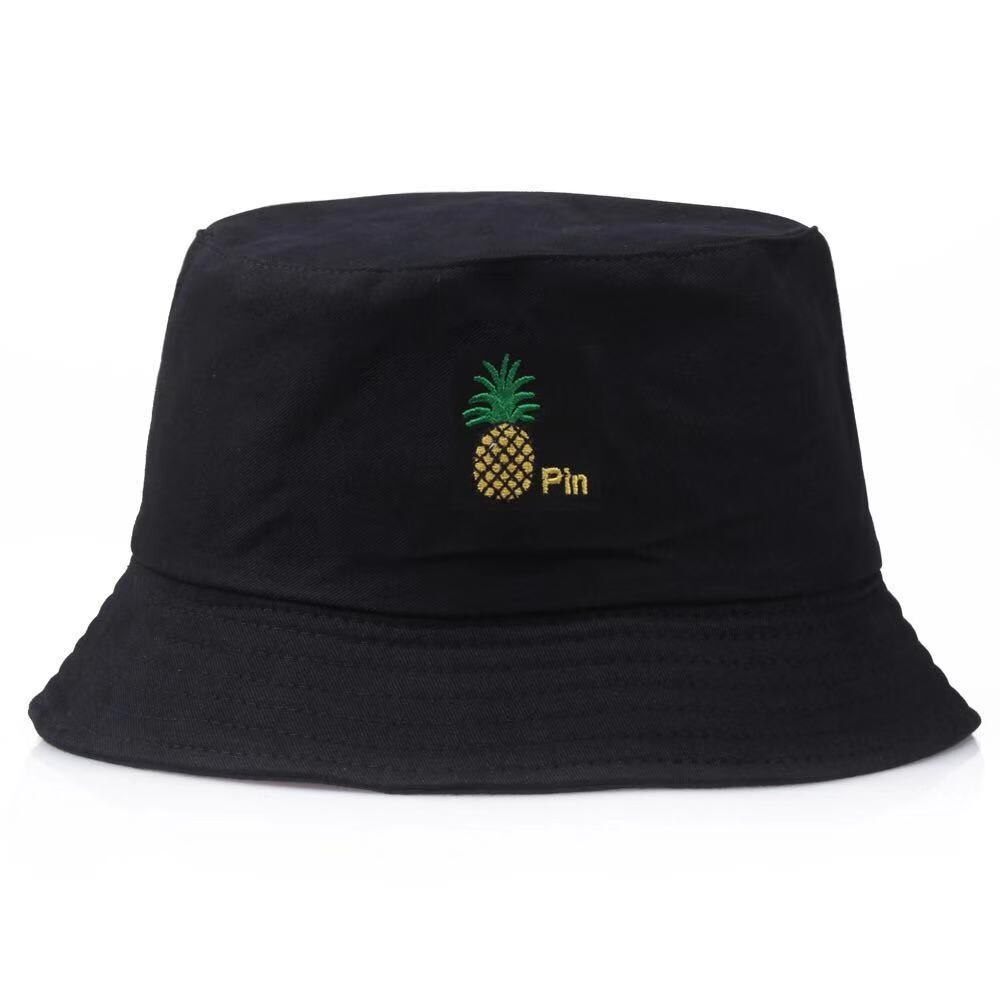 Chapeau de pêche pour hommes et femmes, style pop, bob, coiffure de pêche, couleur noire solide, protection solaire, style Hip Hop, panama: pin