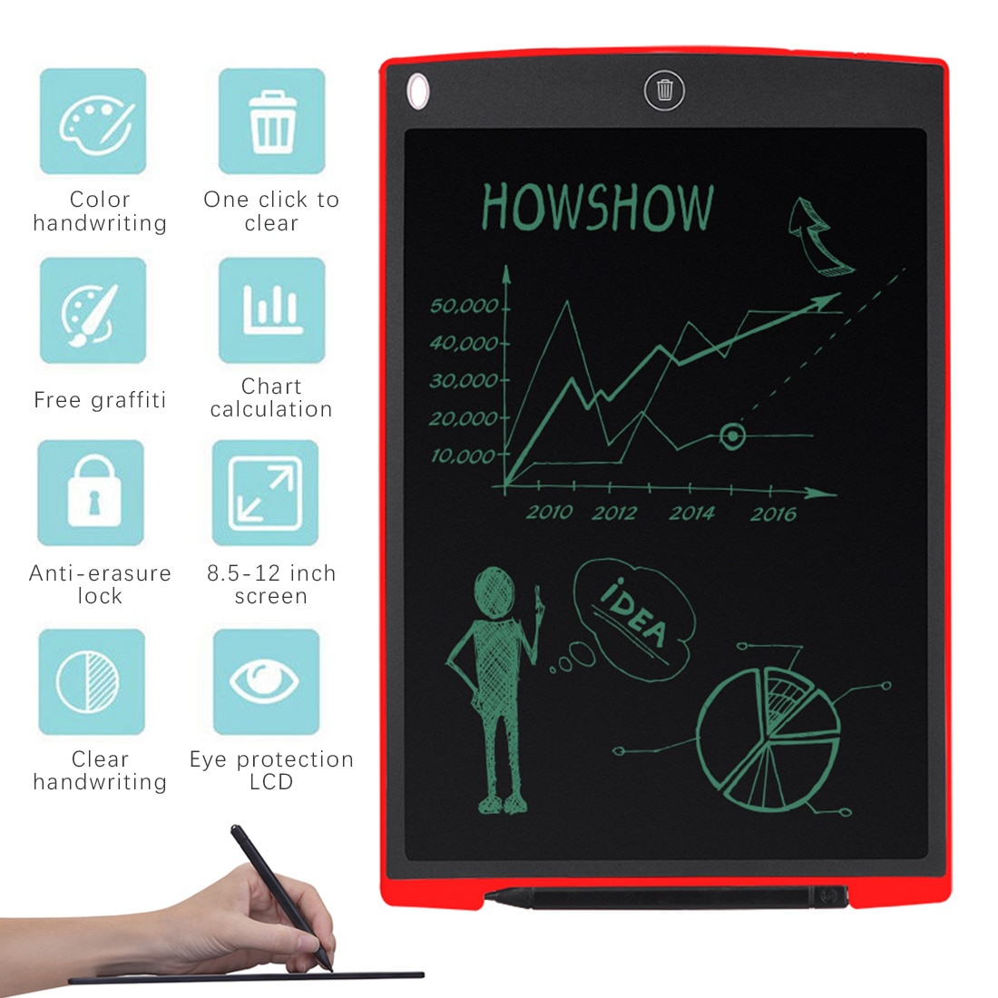 Digitale Tekening Tablet 8.5 "12" Lcd Schrijven Tablethandwriting Pads Elektronische Tablet Board Ultradunne Board Met Pen