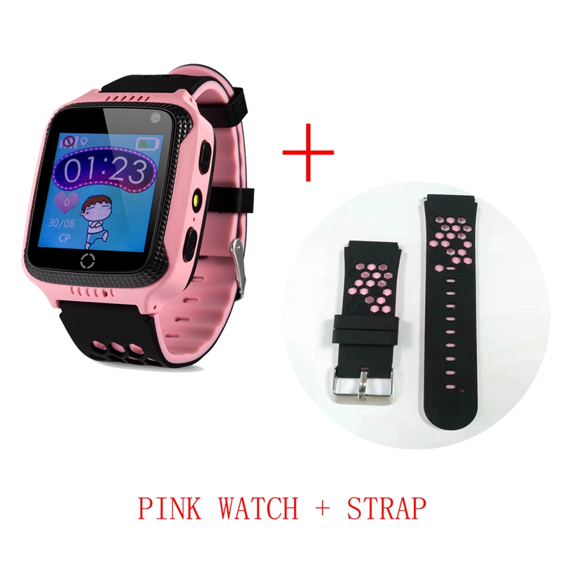 Wonlex Smart-Watch con GPS per localizzatore di posizione per bambini monitoraggio della posizione dei bambini orologio della fotocamera GW500S posizione anti-smarrimento del bambino: Pink and Strap