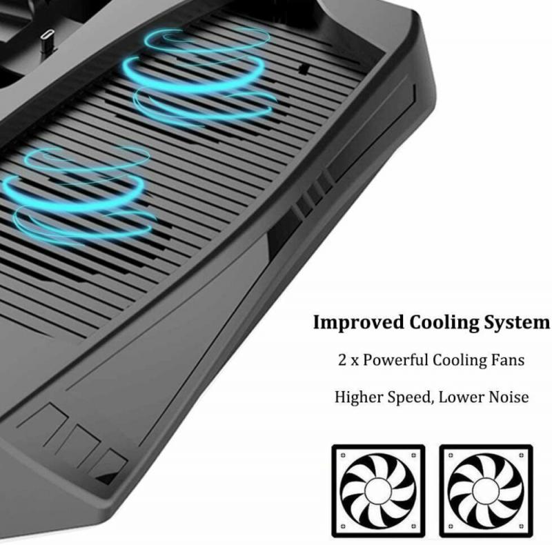 Suitable For PS5 DE/UHD Game Console Cooling Fan Cooler Multi-function Charging Stand Cooling Fan Base With For PS5 Cooling Fan