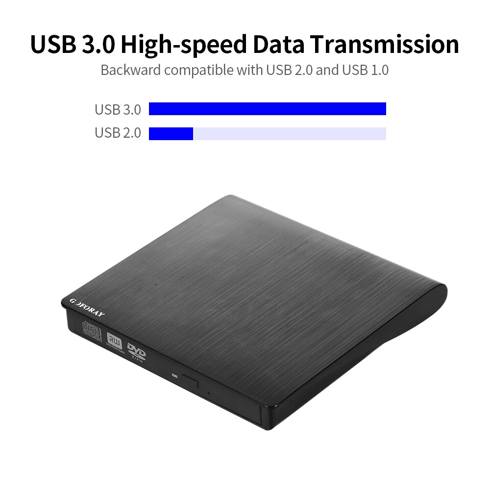 CD-RW DVD-RW CD DVD ROM Player USB 3.0 External DVD Recorder Drive Writer Rewriter Portable ODD HDD Burner Drive for Windows