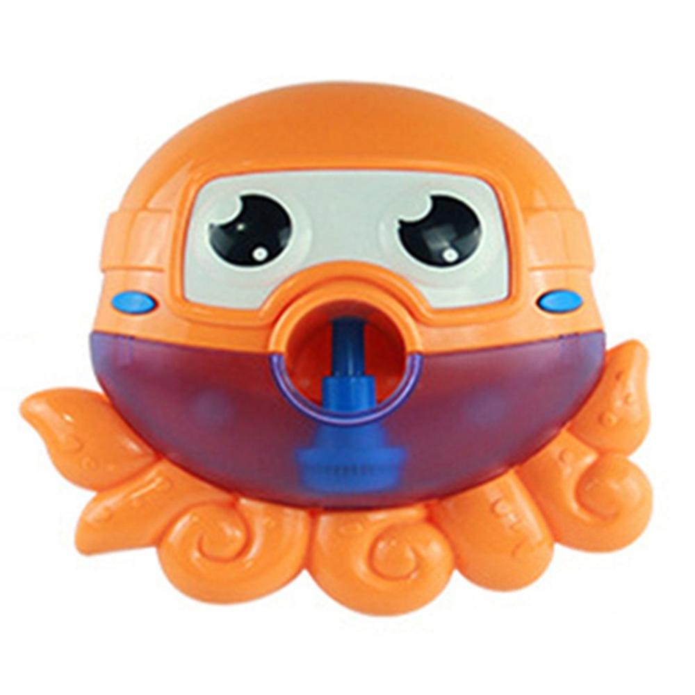 Bubble Machine Tub Big Crab Frog Octopus Automatic Bubble Maker Blower Toys With Music Song Bath Toy For Baby Boys Girls: Orange Octopus