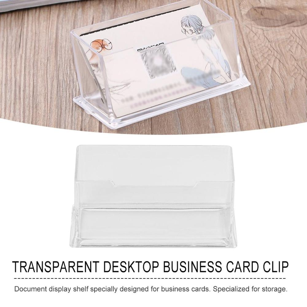 Desk Clear Acrylic Business Card Display Stand Plastic Transparent Desktop Business Card Holder Office Supplies