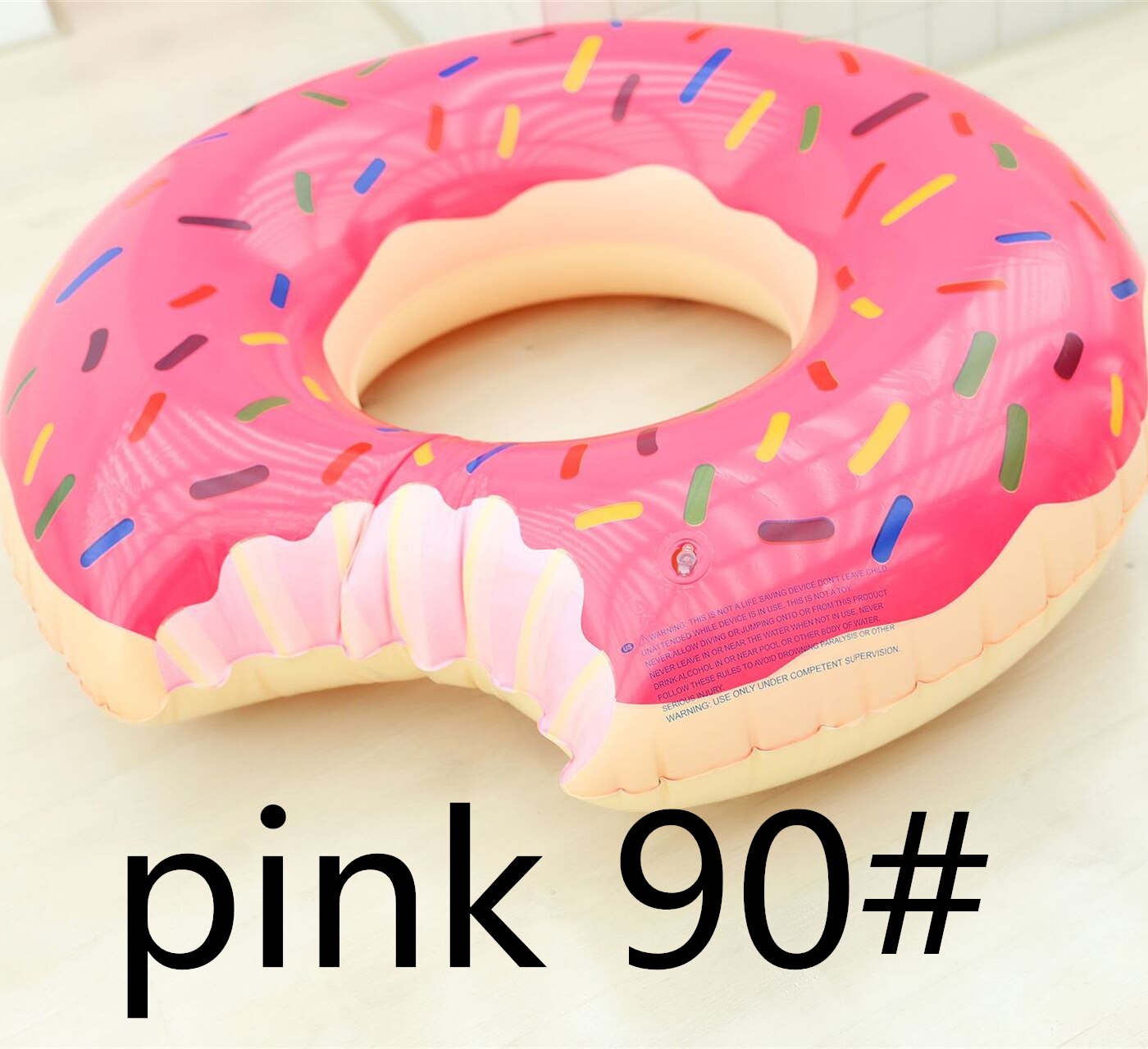 Opblaasbare donut zwemband gigantische zwembadvlot zomer buitenactiviteiten strandfeest zwembad opblaasbaar matras water: Roze 90