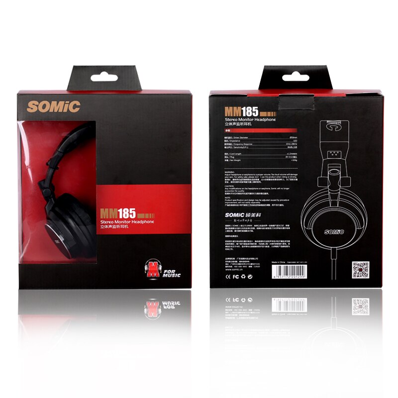 Somic  mm185 hifi-stereo-monitor-kopfhörer mit virtuellem surround-sound, kopfbügel, gaming-headset mit 3.5mm steckern und 50mm treibern