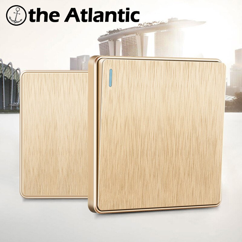 Atlectric UK Standard Plug Socket Household Wall Power Electrical Socket Switch Control Socket 13A Outlet Aluminum Alloy Panel