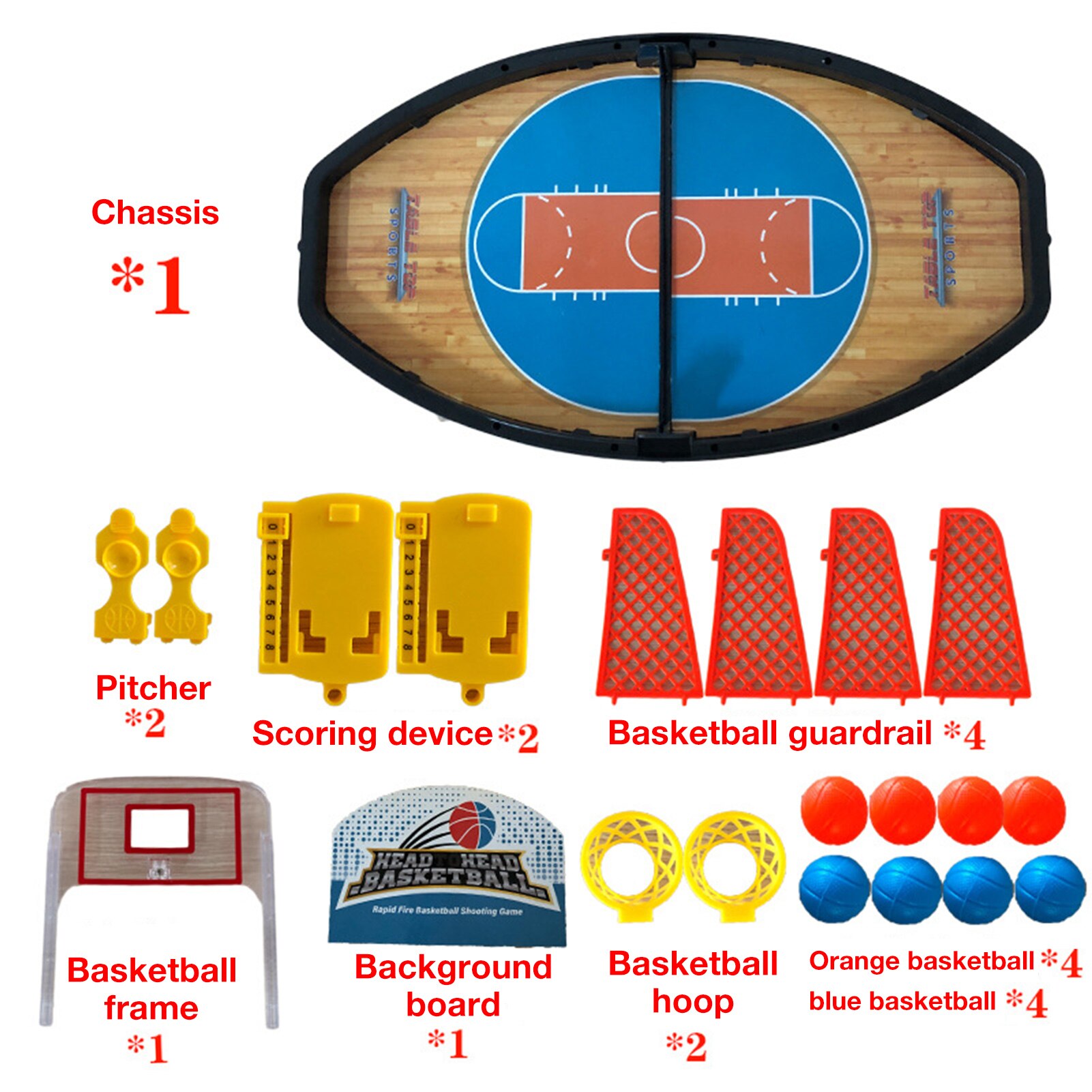 Basketball Shooting Game 2-sides Fun Finger Shoot Desktop Toy