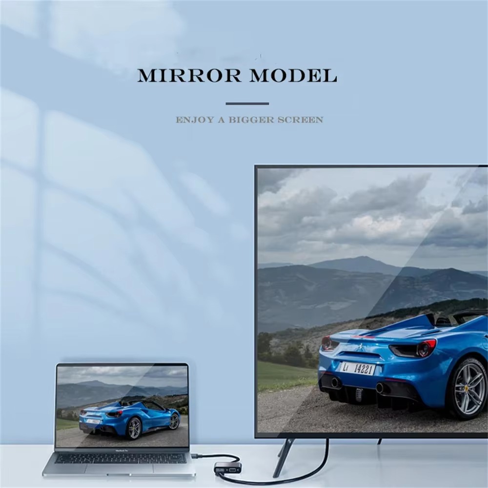 USB C To HDMI-Compatible VGA Adapter Type-C Digital AV Multiport Adapter Thunderbolt 3 Converter To 4K 1080P for MacBook