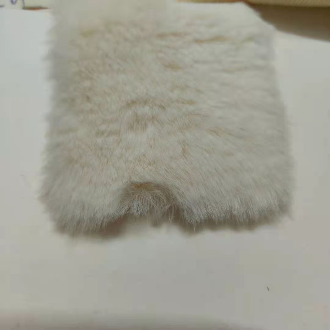 Tissu en fausse fourrure de lapin, longueur 90x160cm, 10mm, peluche de , pour manteau d&#39;hiver, Faux poils de lapin, pour bricolage: 2 Beige