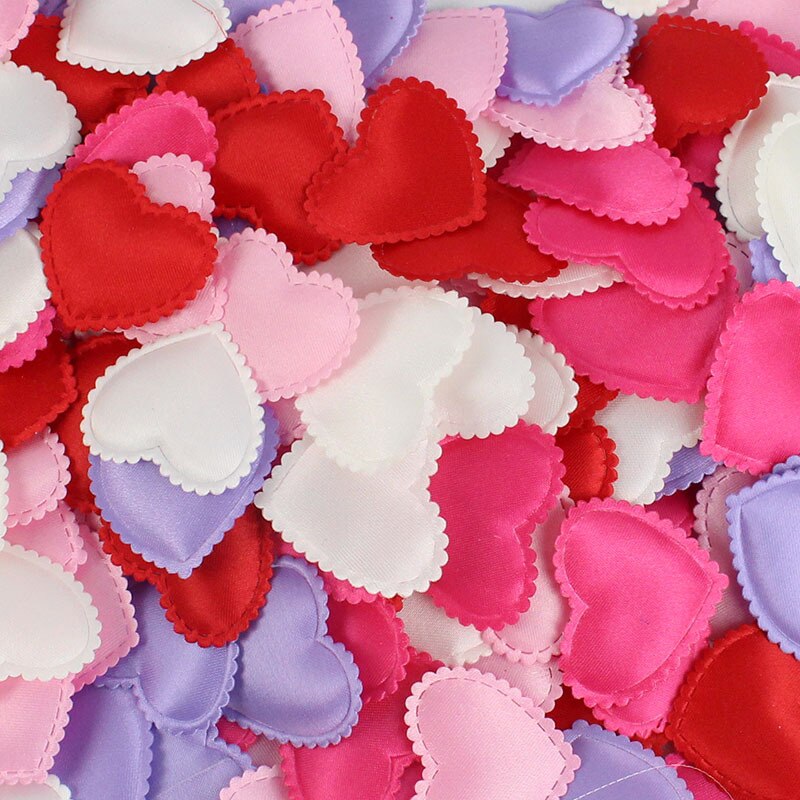 100pcs/bag 2cm Heart Shape Wedding Decorations Sponge Petals Wedding Room Valentine's Day Decoration: multi color
