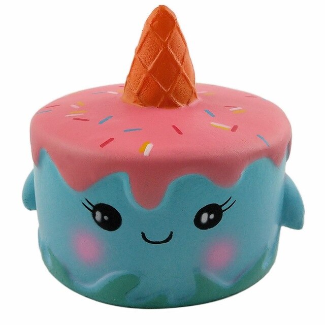 Cute jumbo Squishy Unicorn Cake Food Scented horse Food Slow Rising Funny Gadgets Anti Stress Novelty Antistress Toys Toy: green