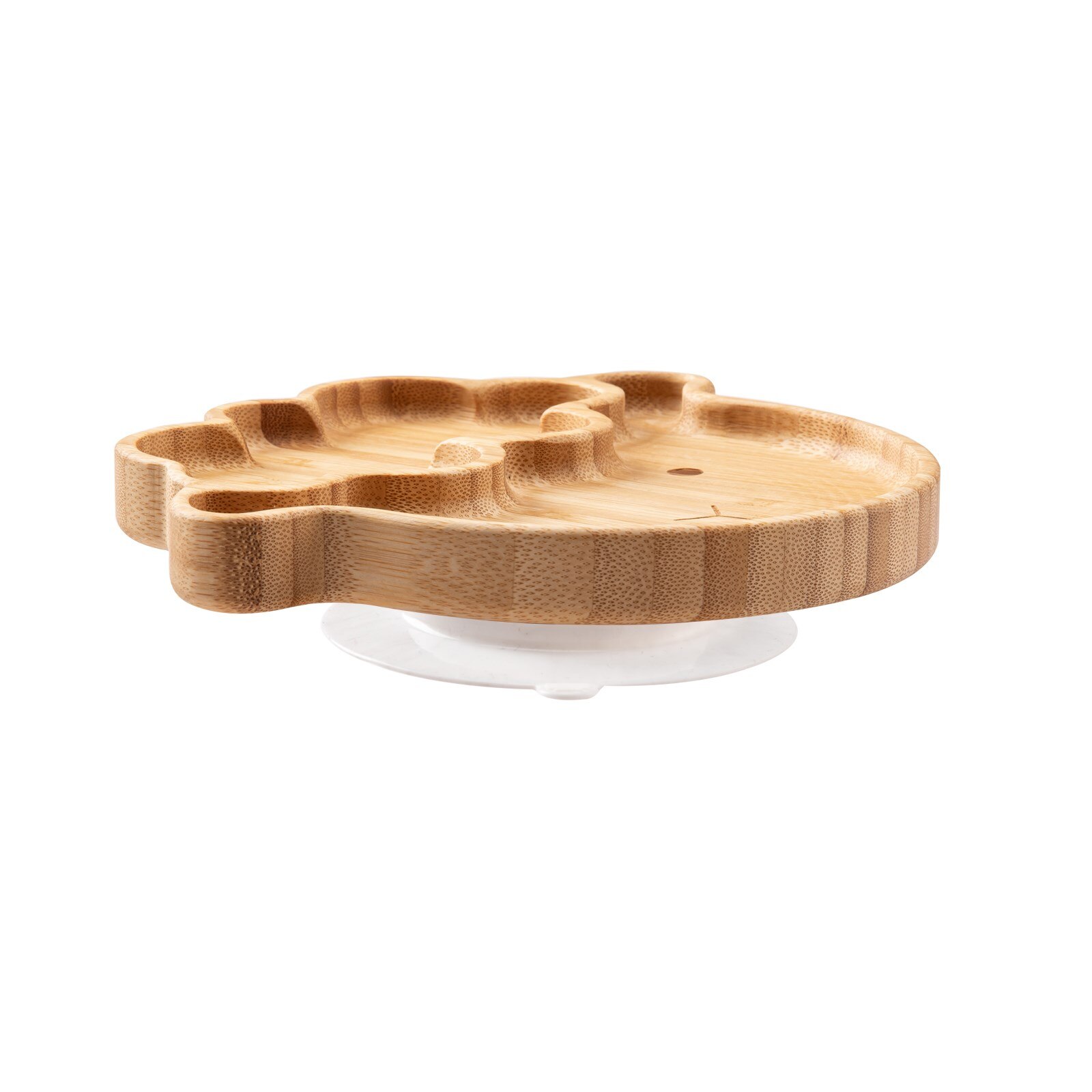 Cuenco de bambú para alimentación de bebé, juego de vajilla de silicona con ventosa, antideslizante, resistente al agua, tenedor, cuchara, 4 piezas: 1pcs-K