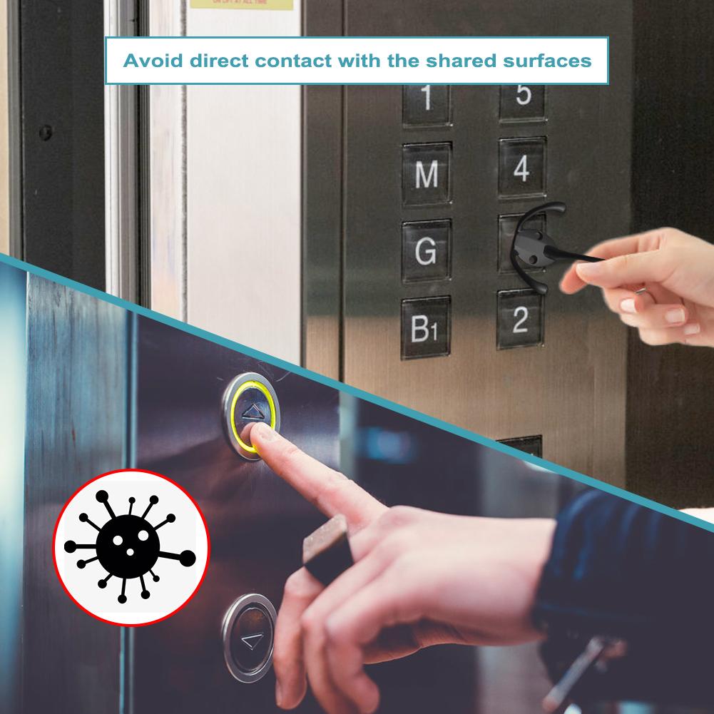1 pièces sans contact ouvre-porte porte-clés Portable Anti germe ascenseur bouton poignée de porte Assistant sans contact ouvre-porte sans contact