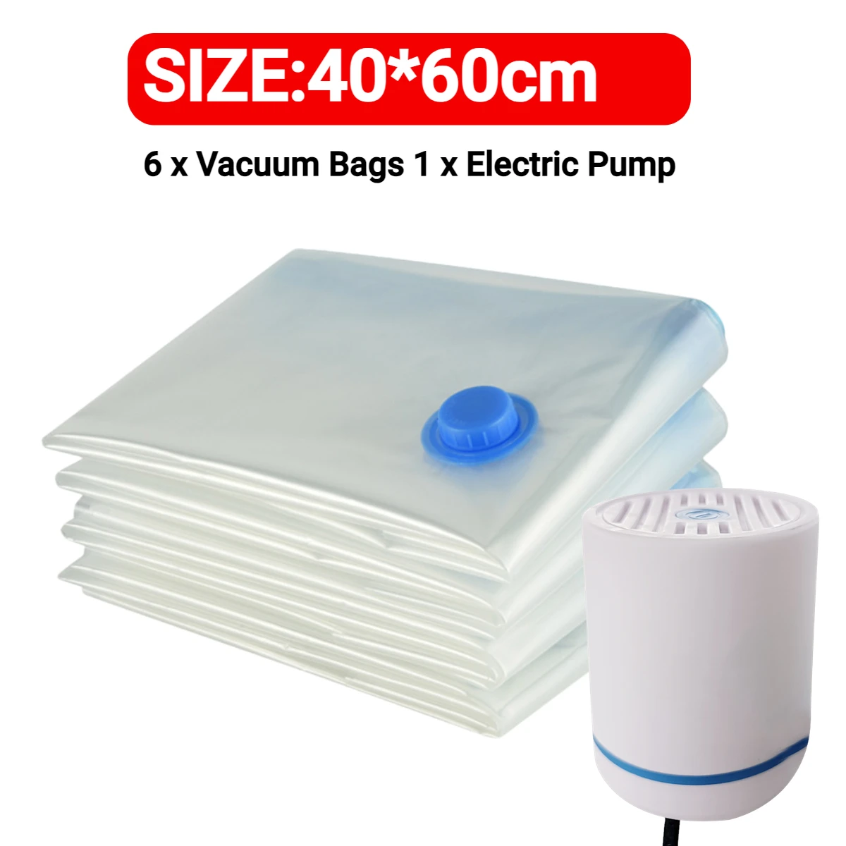 7 Größen wiederverwendbare Vakuumbeutel mit elektrischer Pumpe, Vakuum-Kompressions-Versiegelungsbeutel, Mini-Vakuumiergerät für Kleidungs-Organizer