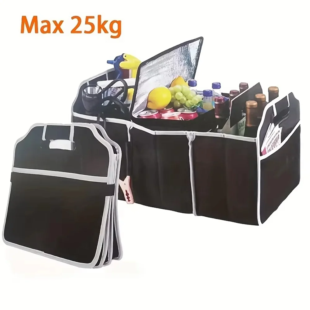Organisateur de coffre multi-poches, sac de rangement pliable de grande capacité, rangement et rangement de coffre, organisateur de coffre, accessoires de voiture ﻿