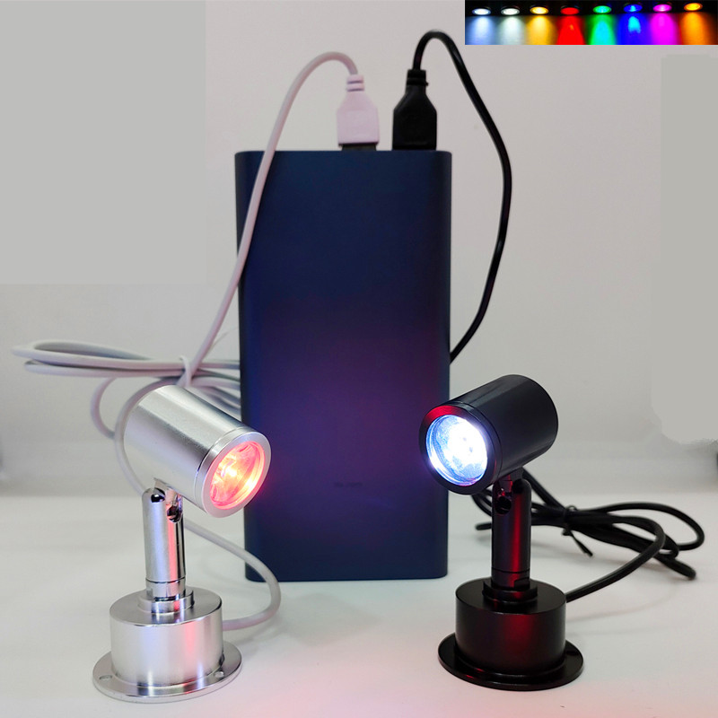 Projecteur Led USB 3W DC5V, armoire à bijoux, vitrine, lampe de comptoir, monté en Surface, Mini Spot lumineux au plafond, Interface USB 5V