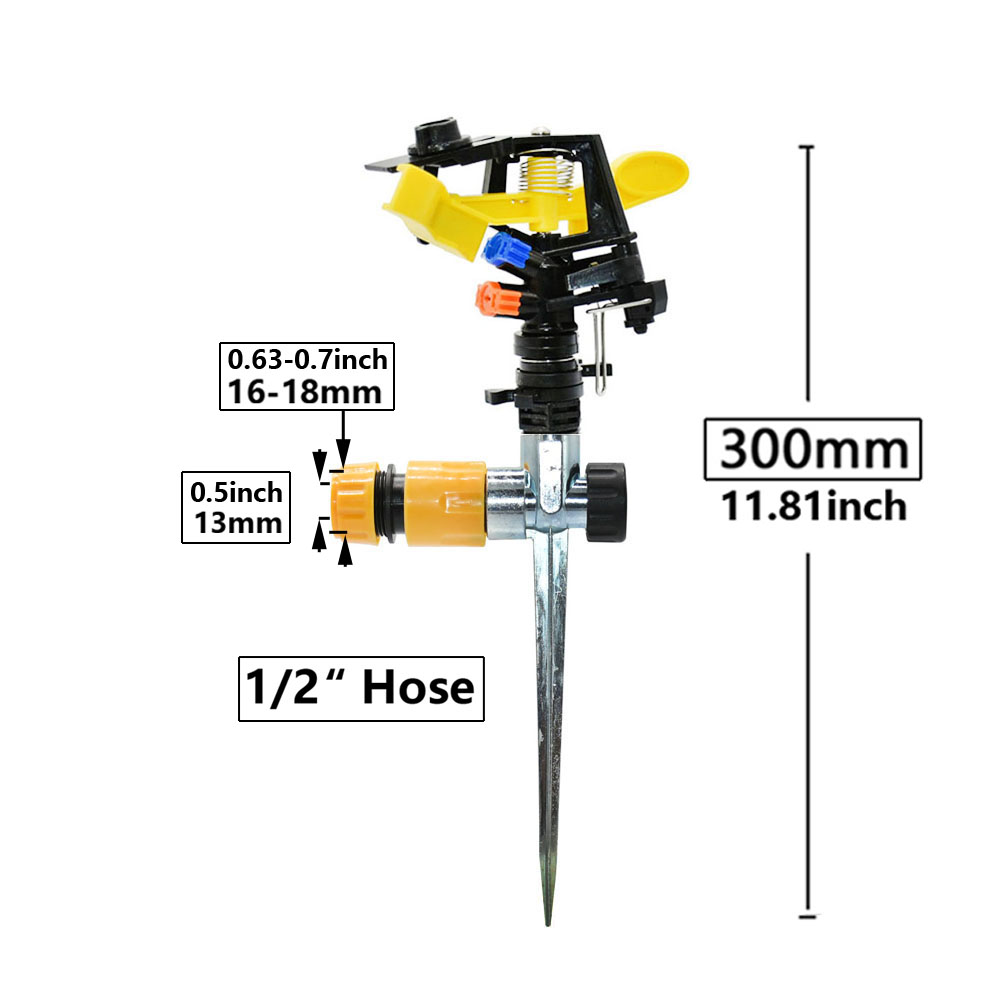 360 Degree Rotating Jet Sprinklers Double Outlet Rocker Nozzles1/2" Male Thread For Garden Farm Lawn Irrigation: Lavender