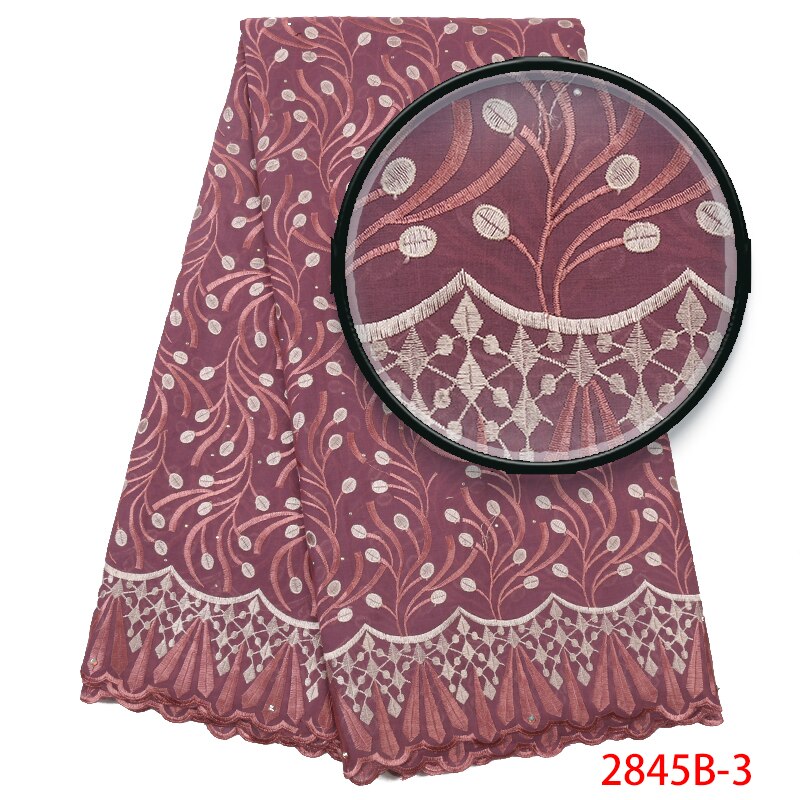 Swiss voile lace fabric Swiss voile lace in Switzerland with Stones for Wedding Dress KS2845B-3