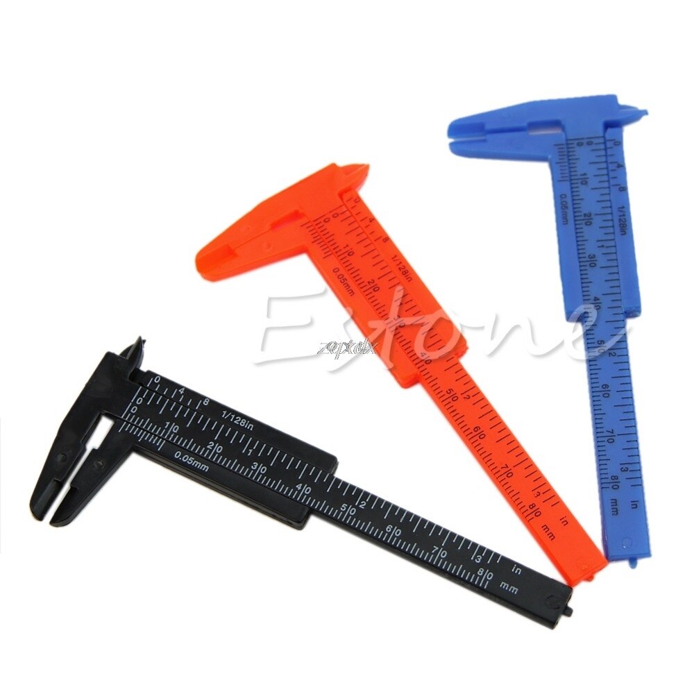 1Pc Mini Plastic Ruler Sliding 80mm Vernier Caliper Gauge Measure Tools Z11