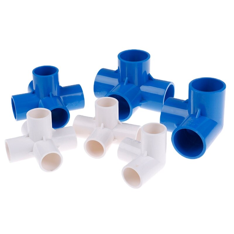 Indvendig dia . 20/25/32mm fatning pvc tee stereo 4 veje 5 veje stik vandrør samling slange reparation 2 farver tilgængelig