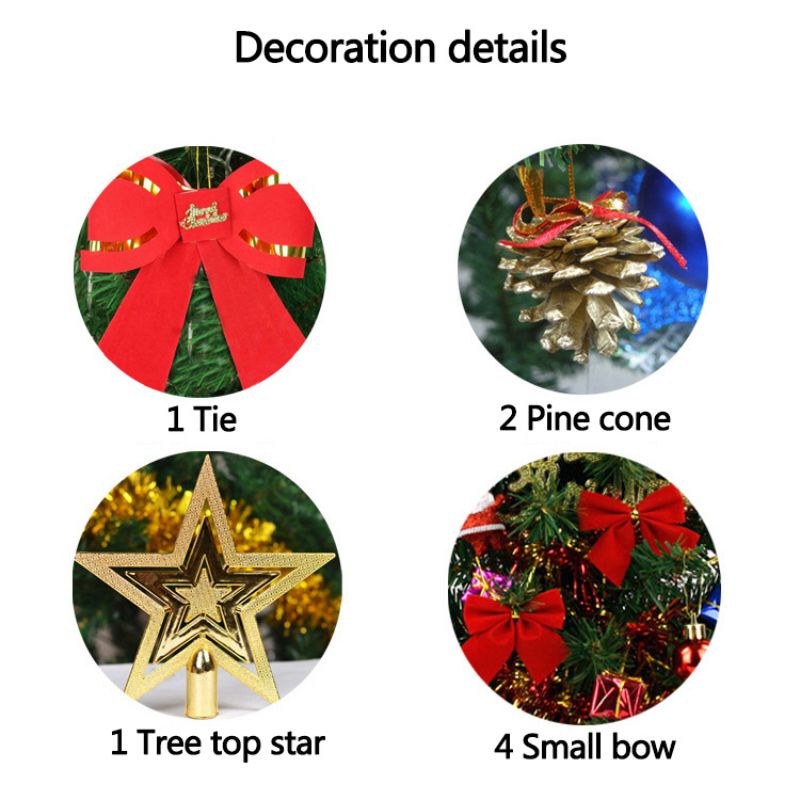 Mini Christmas Tree LED Artificial Christmas Tree and Pine Cone Small Fruit Star Ornament String Light Christmas Decoration