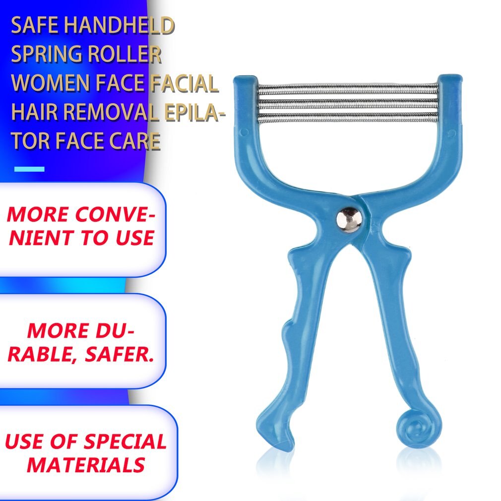 Stainless Steel Facial Hair Remover Face Roller Hair Removal Spring Facial Handheld Threading Beauty Epilator Tool