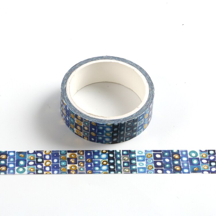 Juego de cintas Washi doradas geométricas decorativas, pegatinas de papel japonesas, Washi adhesivo Vintage para álbum de recortes, papelería, 3 unids/set por Set